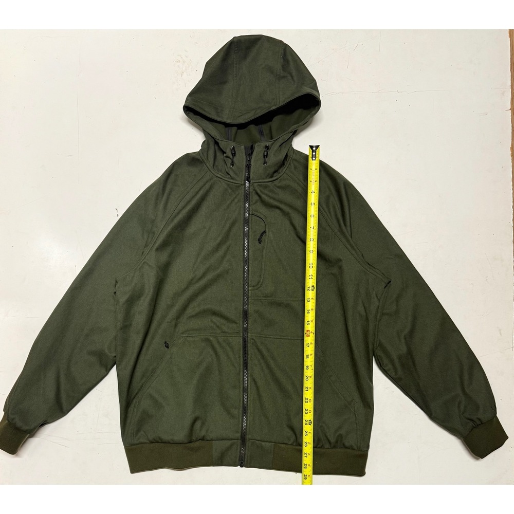L.L. Bean Mens Handsewn 265758 Full Zip Hooded Jacket Olive Green L‎ Tall